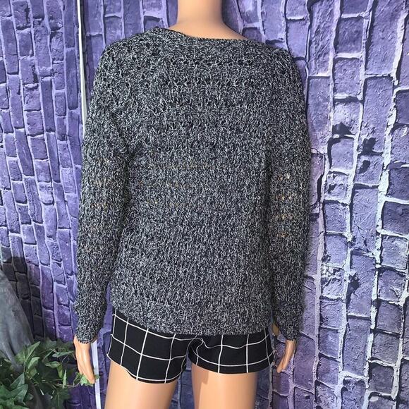 Velvet by Graham & Spencer cardigan sweater black silver cardigan loose SZ MD - Picture 10 of 16